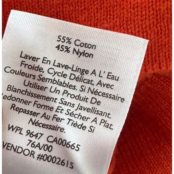Eddie Bauer Medium Button Front Cardigan Sweater Cotton Nylon Blend Orange - Picture 6 of 10